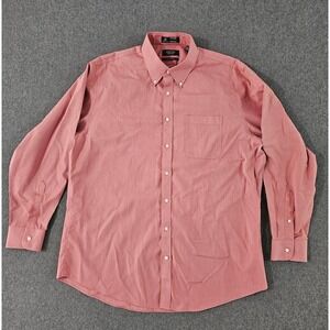 Nordstrom Mens Shop Smartcare Dress Shirt Salmon Pink Traditional Fit 17 35
